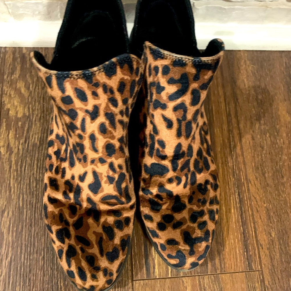 Animal print ankle boots